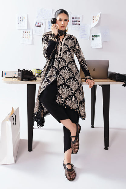 Maria B | Winter Basics 25 | MB-CUS25-1108A - Casual Dress - available at Maria Faisal in UK and USA.