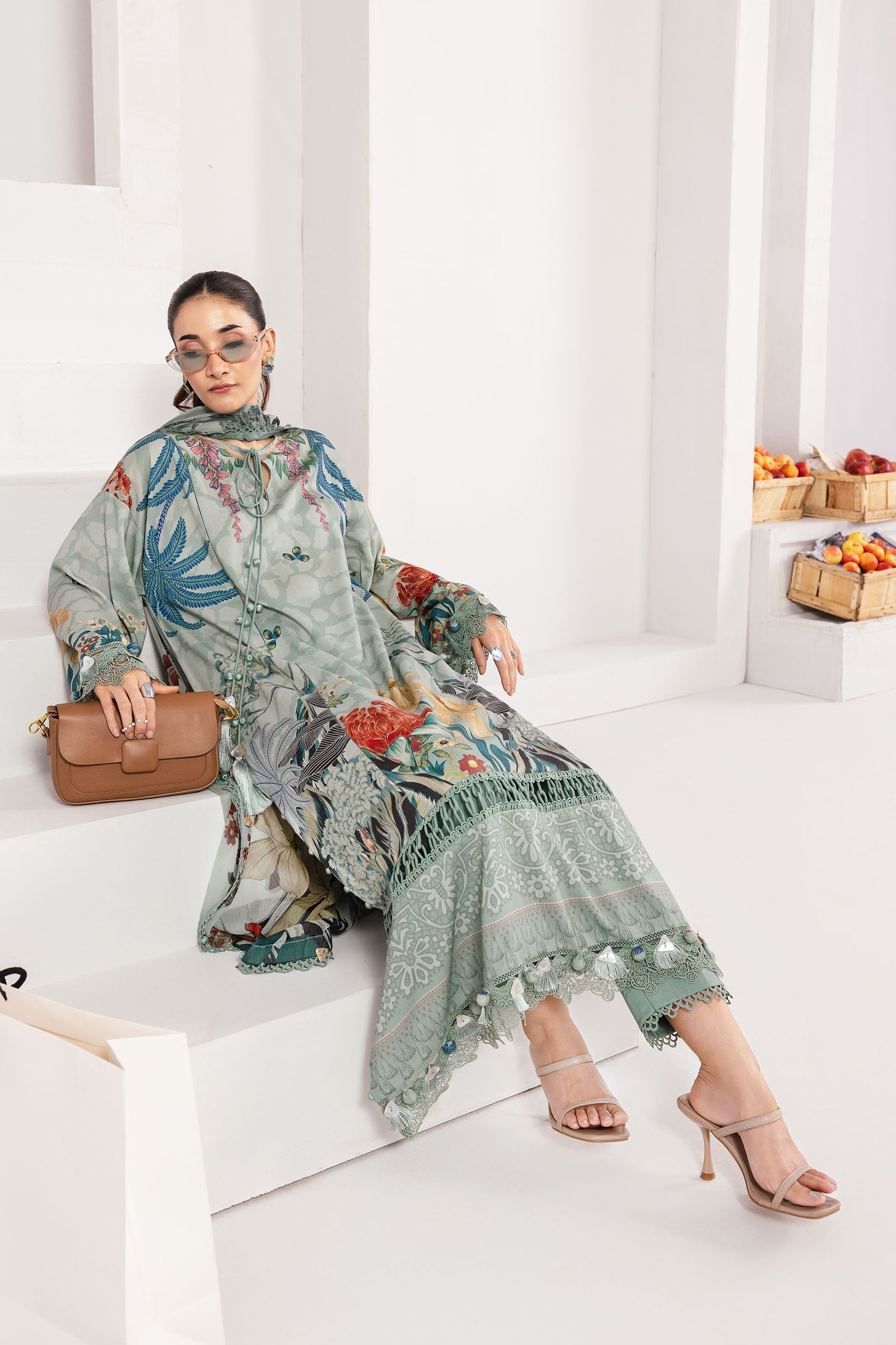 Maria B | Winter Basics 25 | MB-CUS25-1109A - Casual Dress - available at Maria Faisal in UK and USA.
