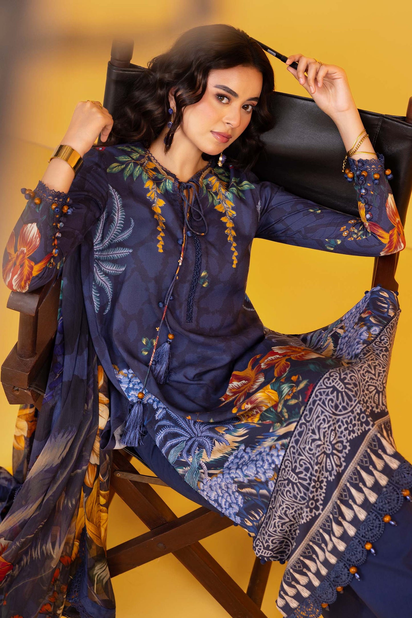 Maria B | Winter Basics 25 | MB-CUS25-1109B - Casual Dress - available at Maria Faisal in UK and USA.