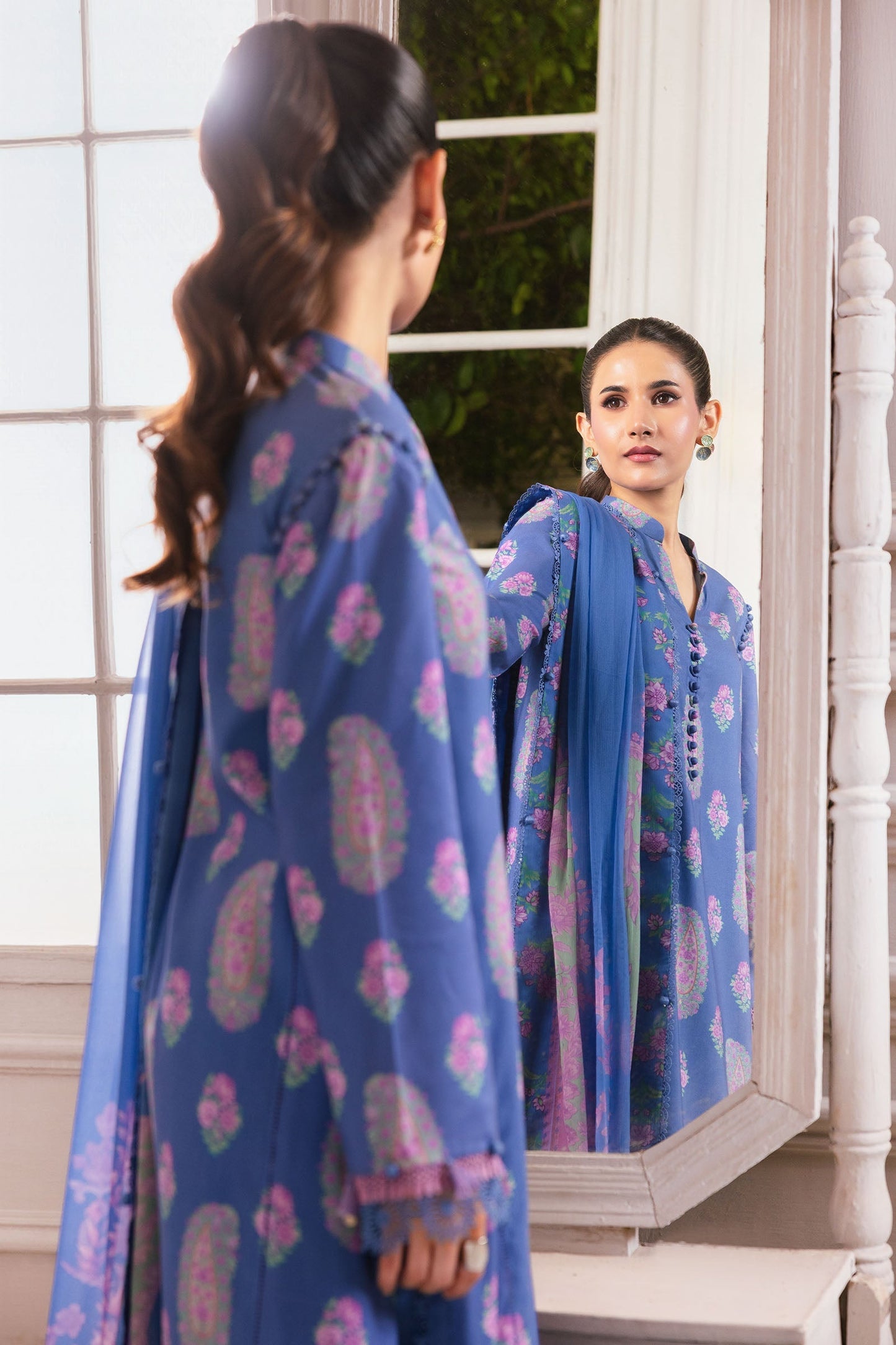 Maria B | Winter Basics 25 | MB-CUS25-1110B - Casual Dress - available at Maria Faisal in UK and USA.