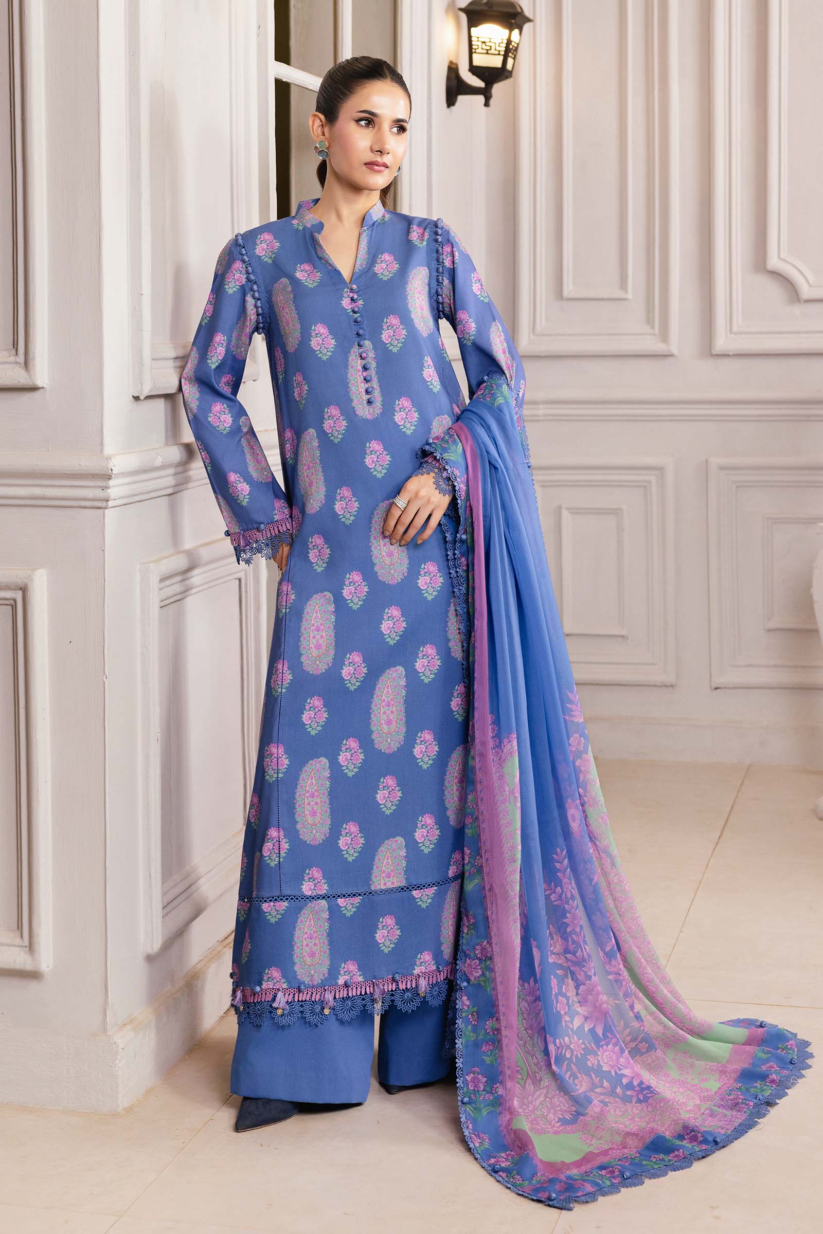 Maria B | Winter Basics 25 | MB-CUS25-1110B - Casual Dress - available at Maria Faisal in UK and USA.