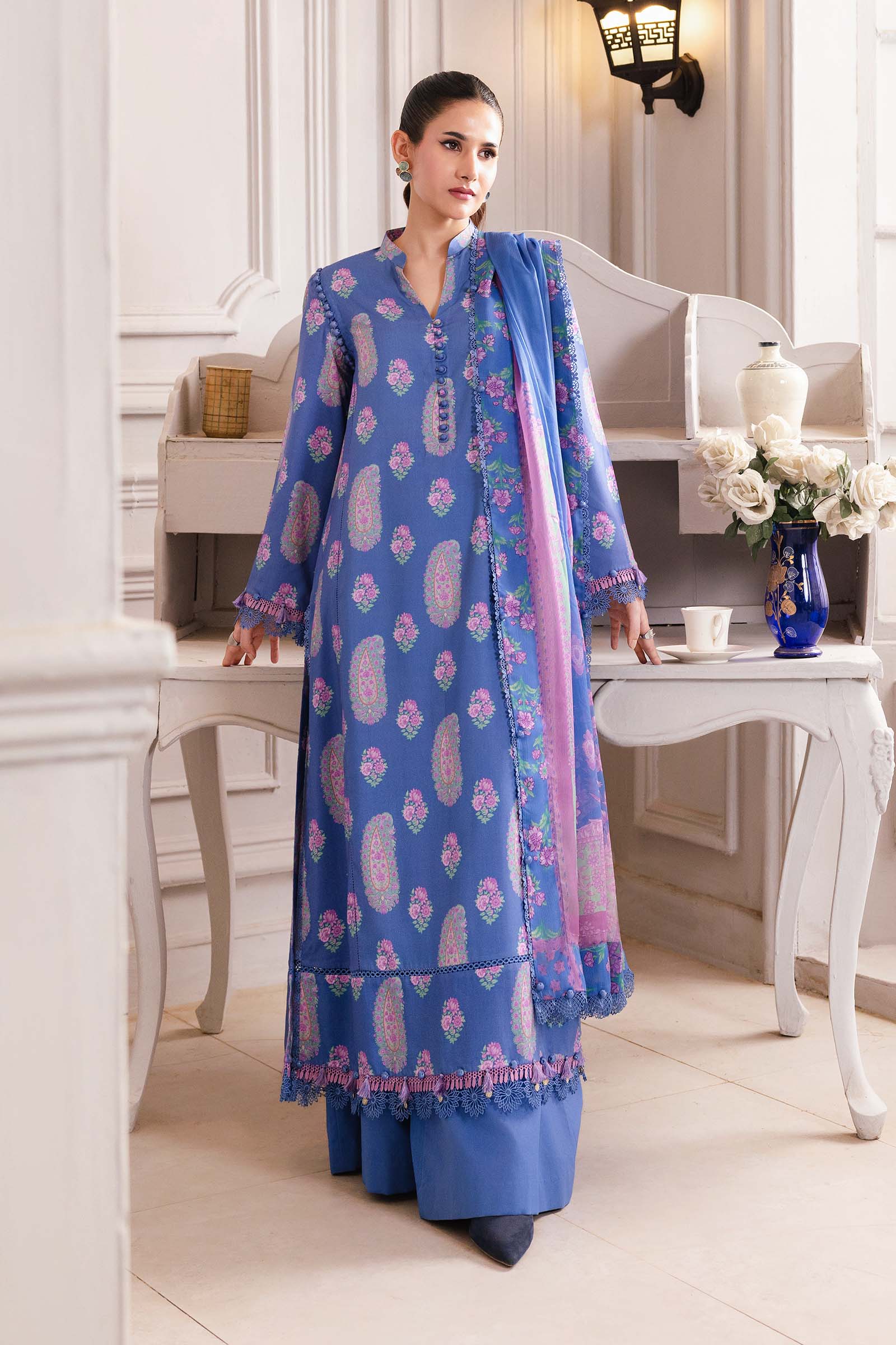 Maria B | Winter Basics 25 | MB-CUS25-1110B - Casual Dress - available at Maria Faisal in UK and USA.