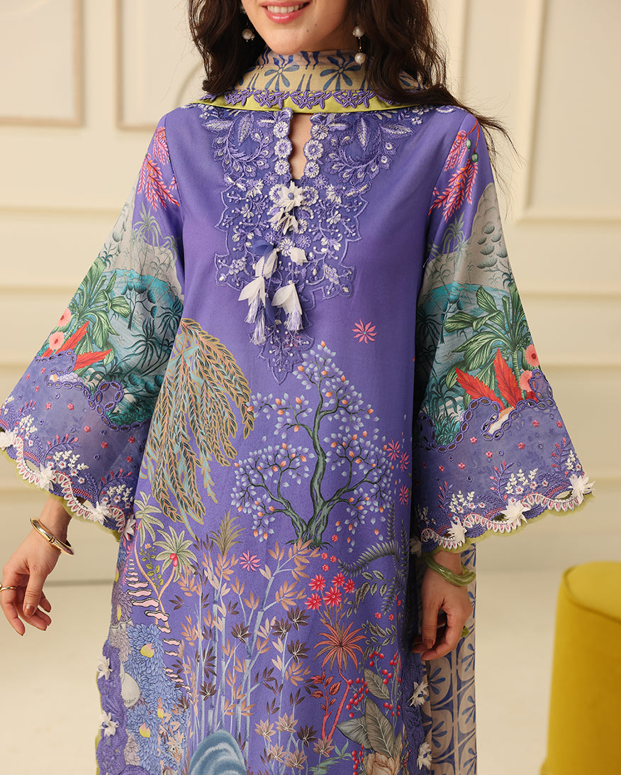 Mushq | Soleil Prints | Camellia Kiss - Luxury Dress - available at Maria Faisal in UK and USA.