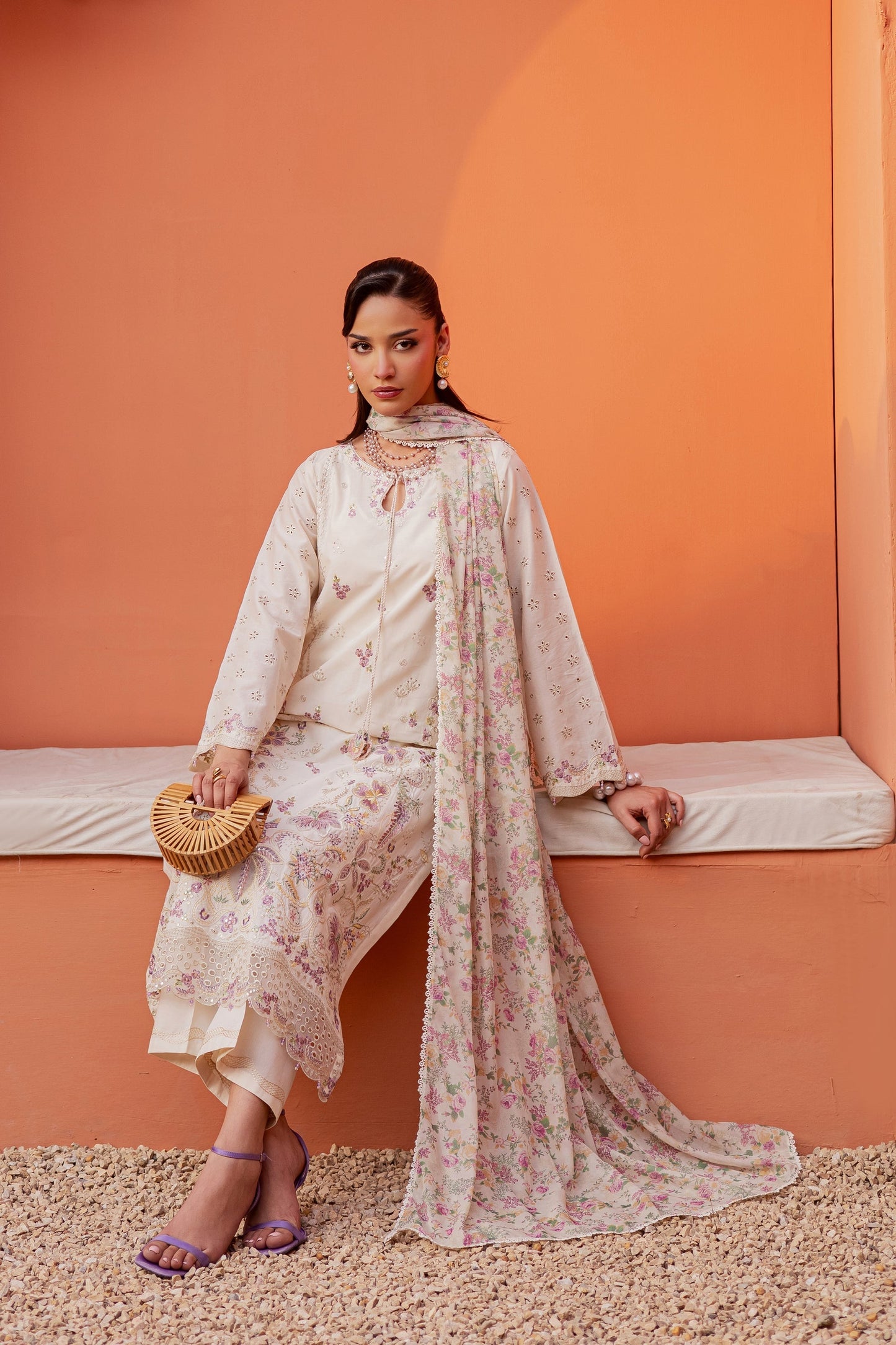 Batik | Festive Eid 26 | Canberra - Luxury Dress - available at Maria Faisal in UK and USA.