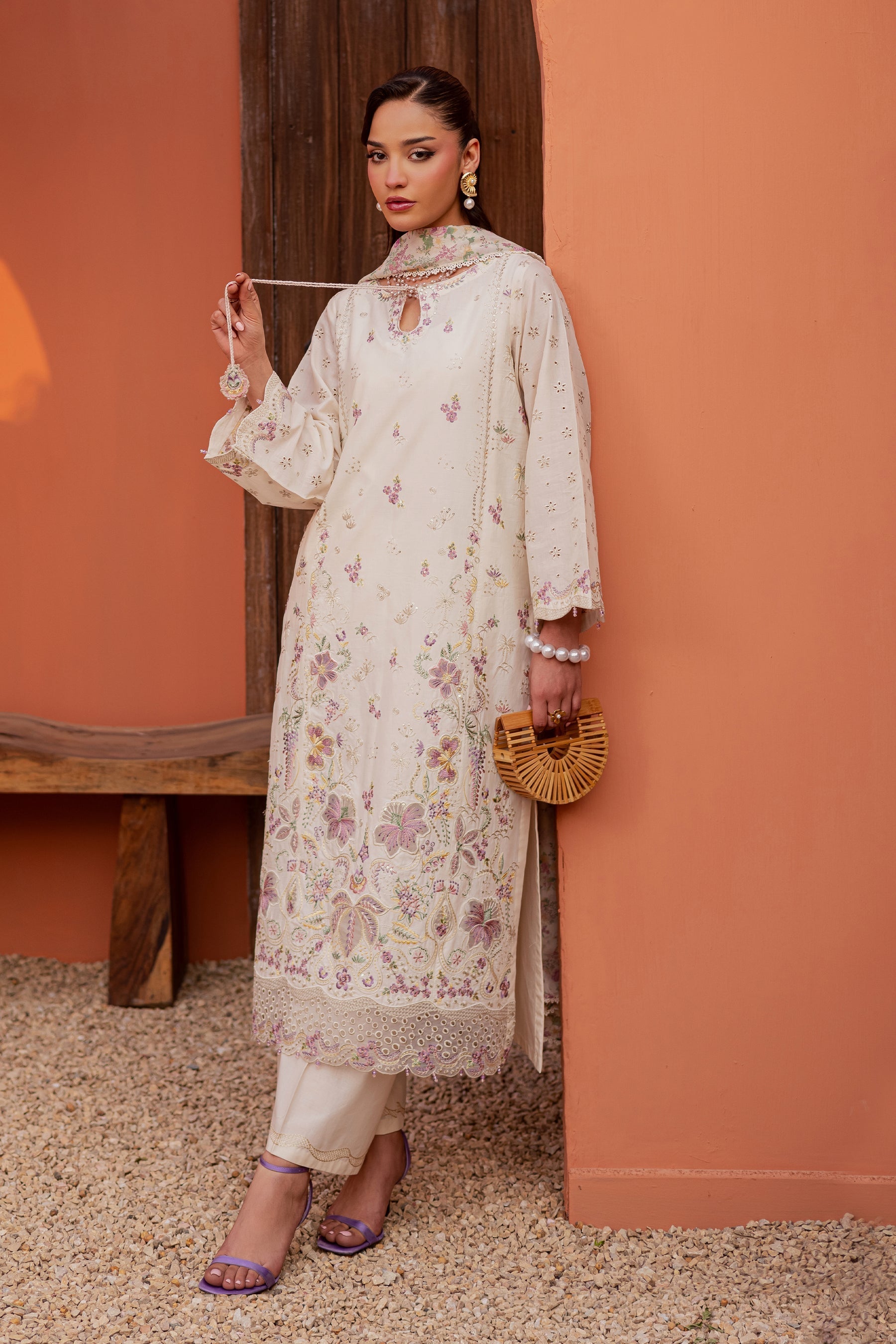 Batik | Festive Eid 26 | Canberra - Luxury Dress - available at Maria Faisal in UK and USA.