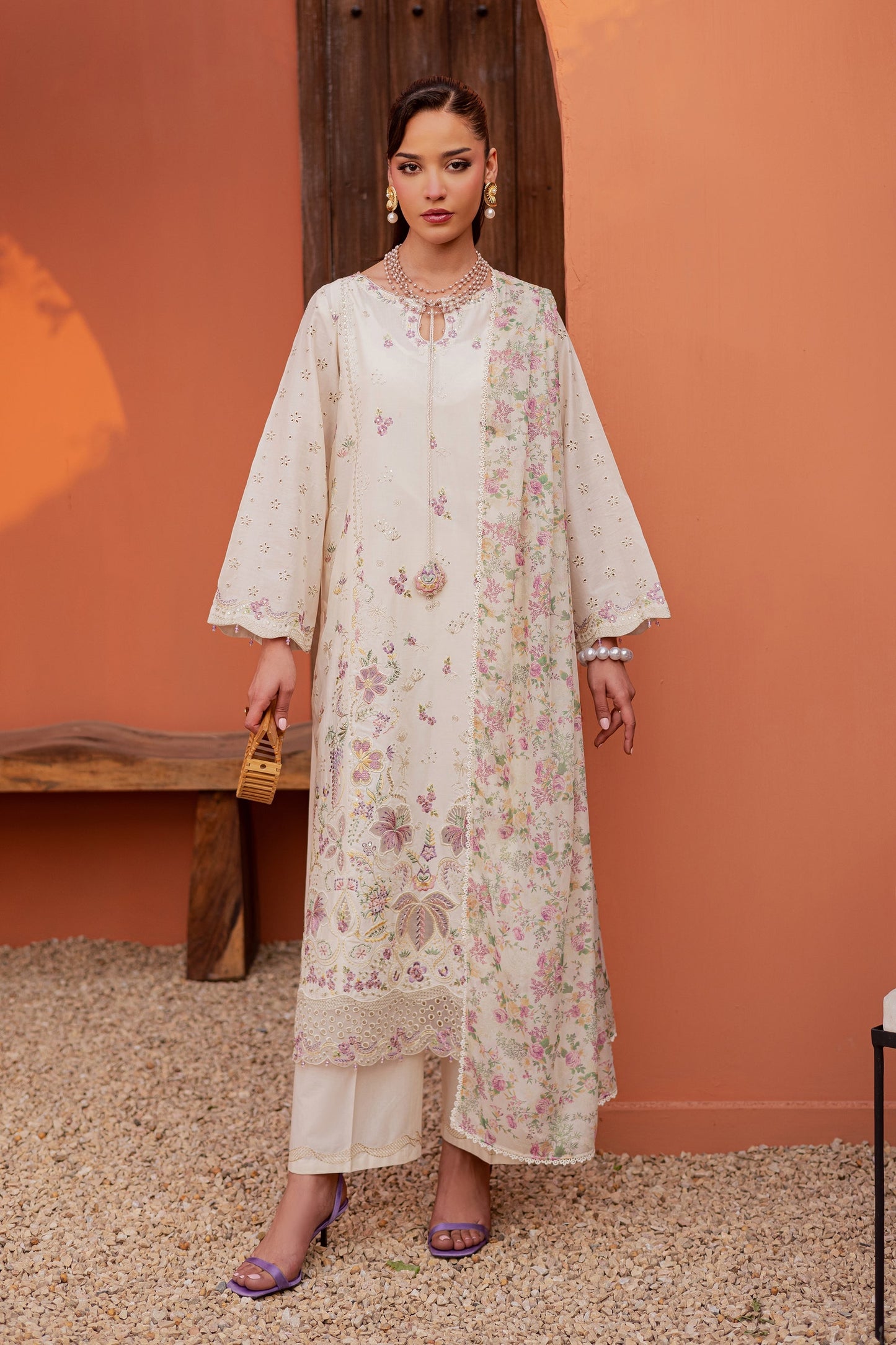 Batik | Festive Eid 26 | Canberra - Luxury Dress - available at Maria Faisal in UK and USA.