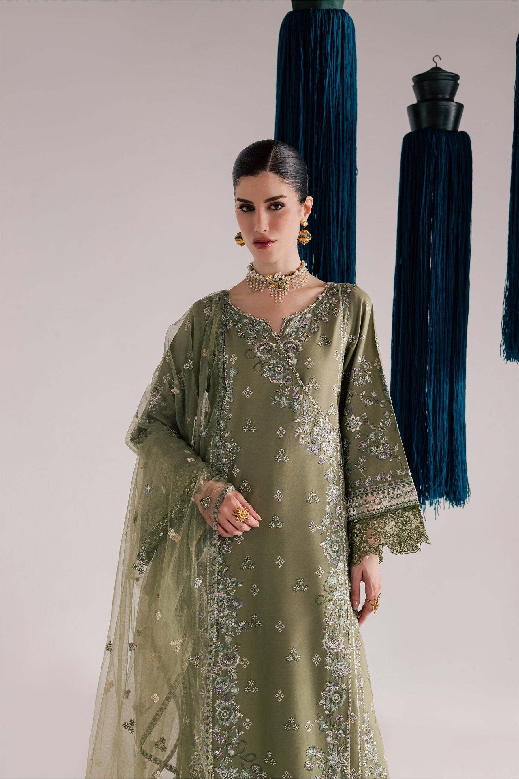 Batik | Festive Eid 26 | Caniya - Luxury Dress - available at Maria Faisal in UK and USA.