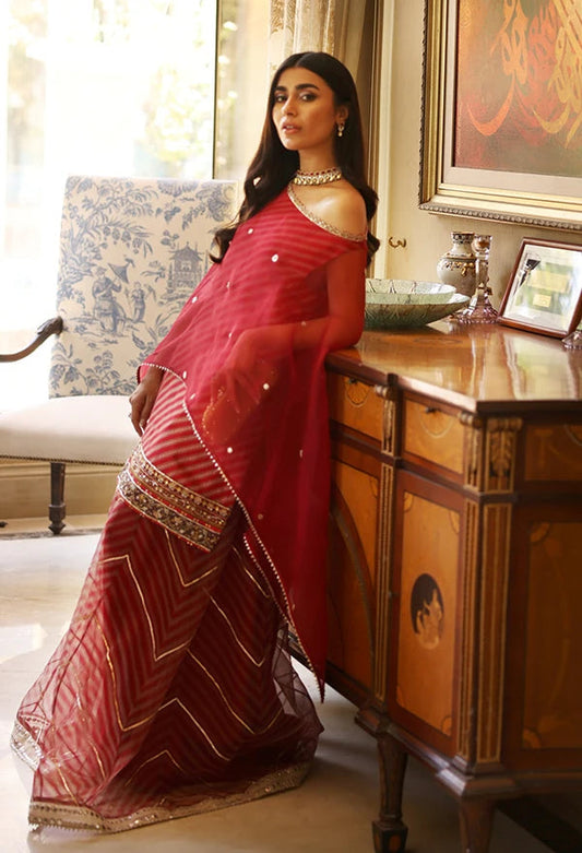 Layla Chatoor | Luxury Pret | Cape Top - Luxury Dress - available at Maria Faisal in UK and USA.