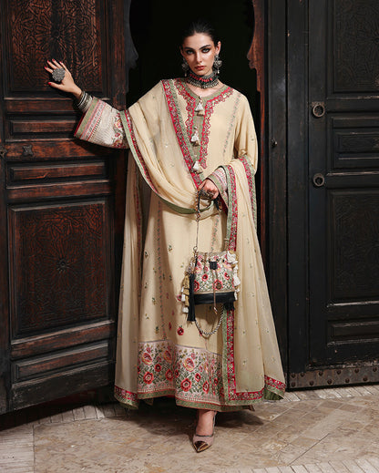 Mushq | Nuvera Rawsilk | Cardinal Gem - Luxury Dress - available at Maria Faisal in UK and USA.