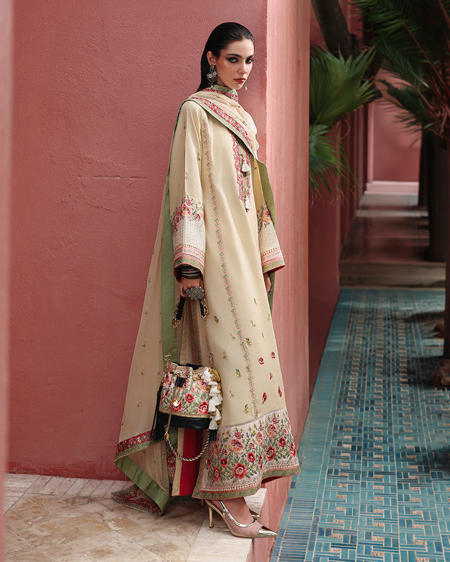 Mushq | Nuvera Rawsilk | Cardinal Gem - Luxury Dress - available at Maria Faisal in UK and USA.