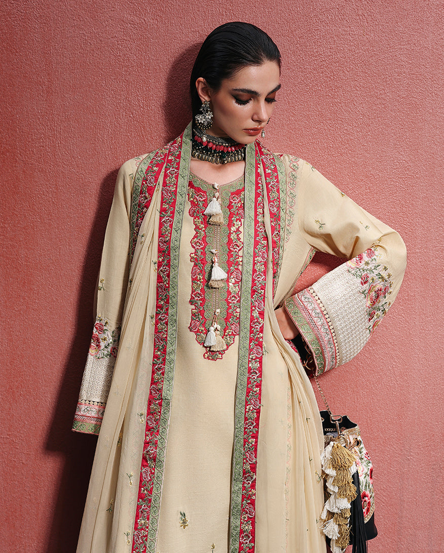 Mushq | Nuvera Rawsilk | Cardinal Gem - Luxury Dress - available at Maria Faisal in UK and USA.