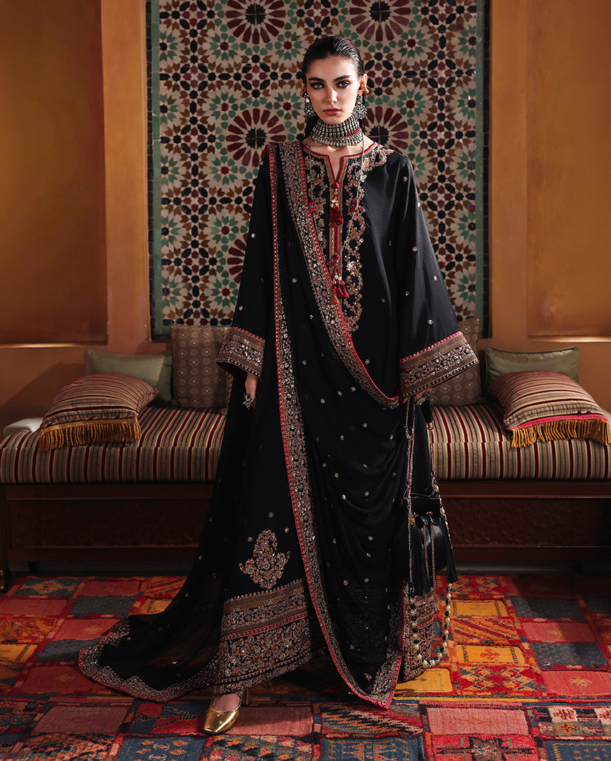 Mushq | Nuvera Rawsilk | Carmine Jewel - Luxury Dress - available at Maria Faisal in UK and USA.