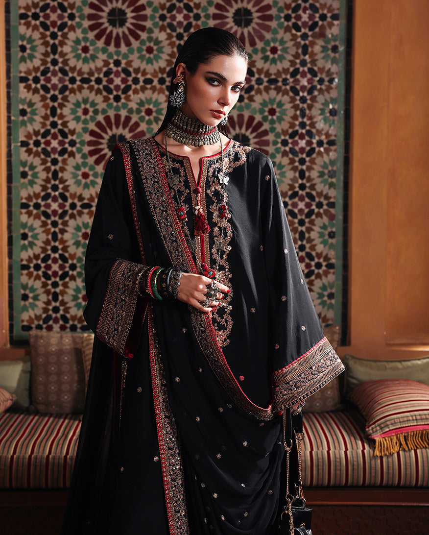 Mushq | Nuvera Rawsilk | Carmine Jewel - Luxury Dress - available at Maria Faisal in UK and USA.