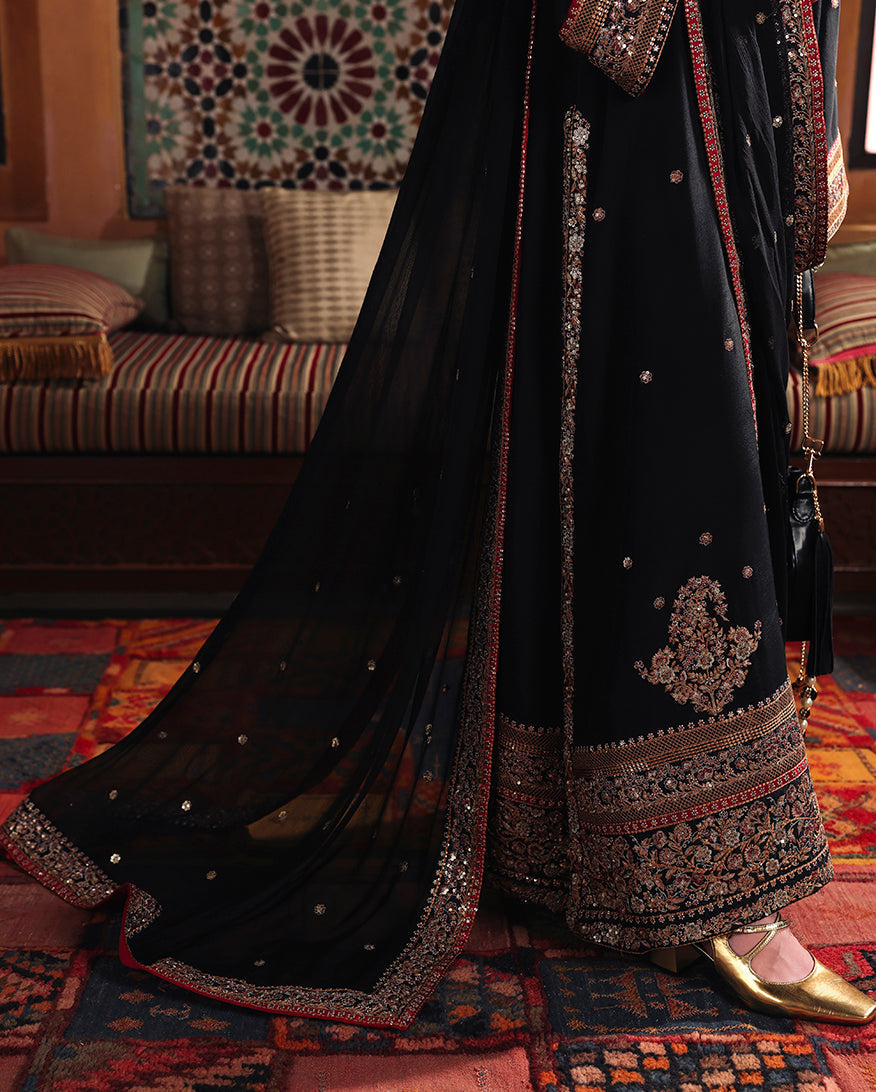 Mushq | Nuvera Rawsilk | Carmine Jewel - Luxury Dress - available at Maria Faisal in UK and USA.
