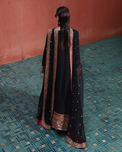 Mushq | Nuvera Rawsilk | Carmine Jewel - Luxury Dress - available at Maria Faisal in UK and USA.
