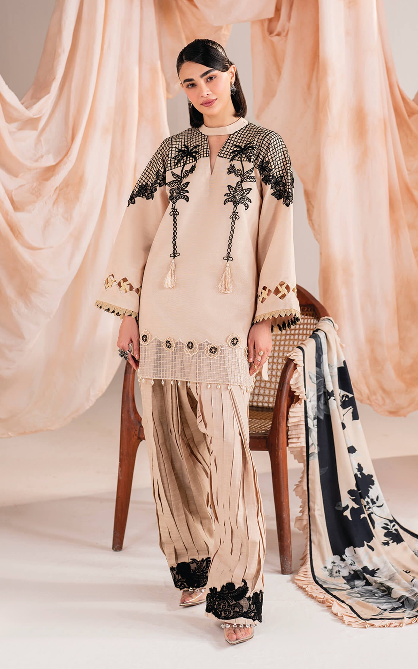 Asifa and Nabeel | Winter Meraki 24 | Cascade-MW-13 - Designer Dress with Intricate embroidery and embellishments. Shop elegent wedding dress at Maria Faisal.