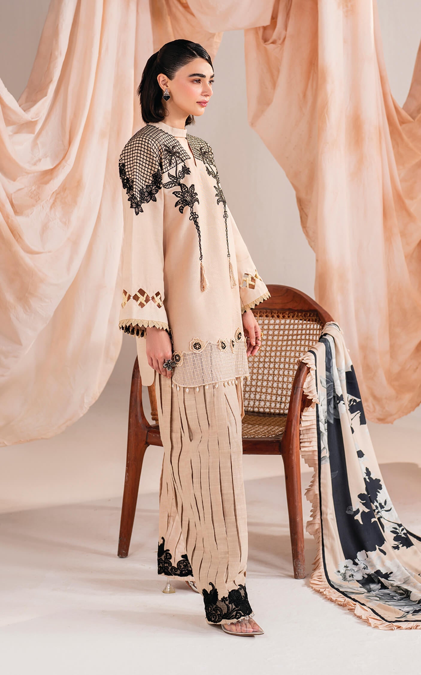 Asifa and Nabeel | Winter Meraki 24 | Cascade-MW-13 - Designer Dress with Intricate embroidery and embellishments. Shop elegent wedding dress at Maria Faisal.