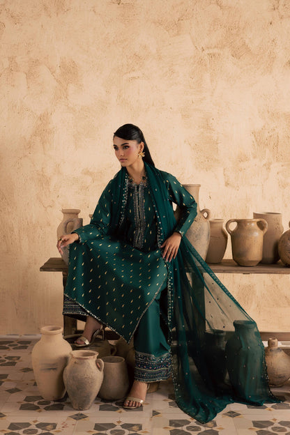 Batik | Festive Eid 26 | Caspien - Luxury Dress - available at Maria Faisal in UK and USA.