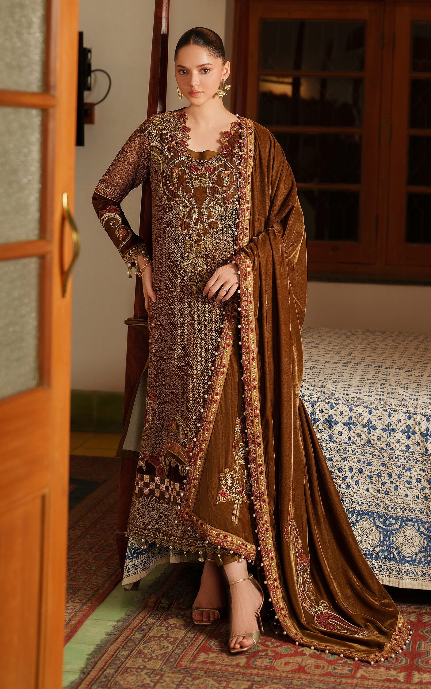 Asifa and Nabeel | Pashmina Luxe 25 |Cedar LWC25-08 - Formal Dress - available at Maria Faisal in UK and USA.