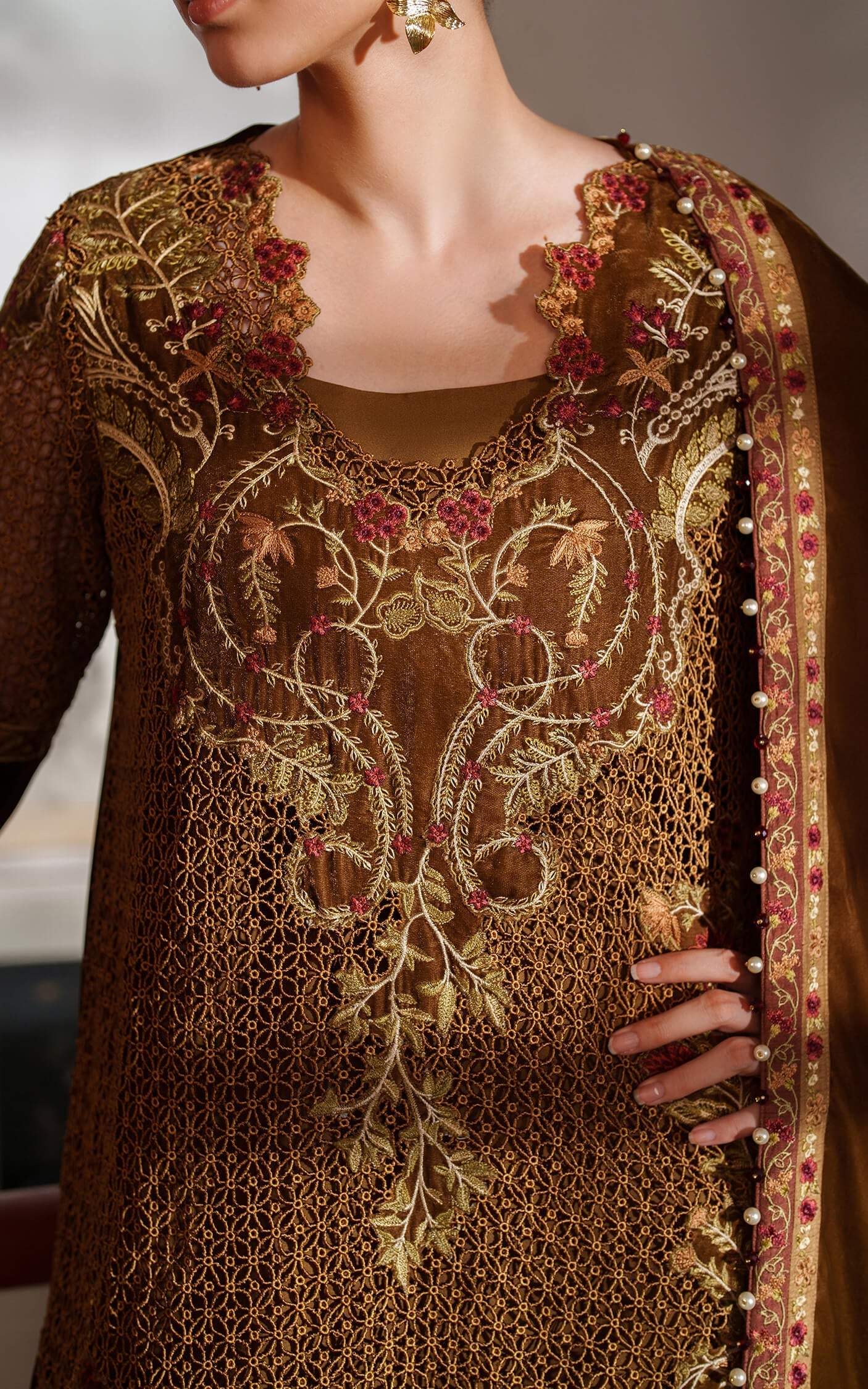 Asifa and Nabeel | Pashmina Luxe 25 |Cedar LWC25-08 - Formal Dress - available at Maria Faisal in UK and USA.