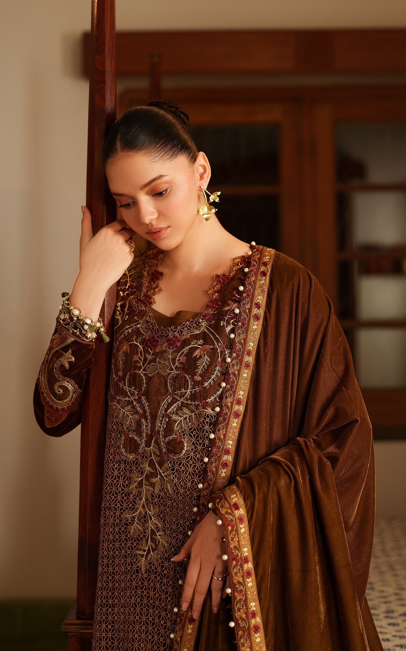 Asifa and Nabeel | Pashmina Luxe 25 |Cedar LWC25-08 - Formal Dress - available at Maria Faisal in UK and USA.