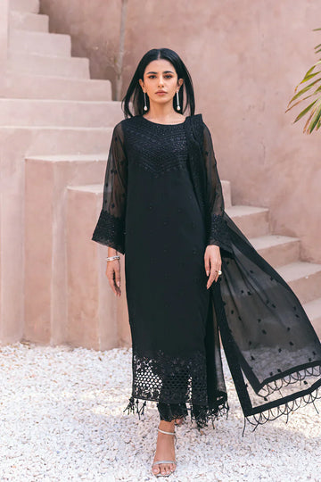 Azure | Embroidered Ensembles 3 Pcs | Charcoal Charm