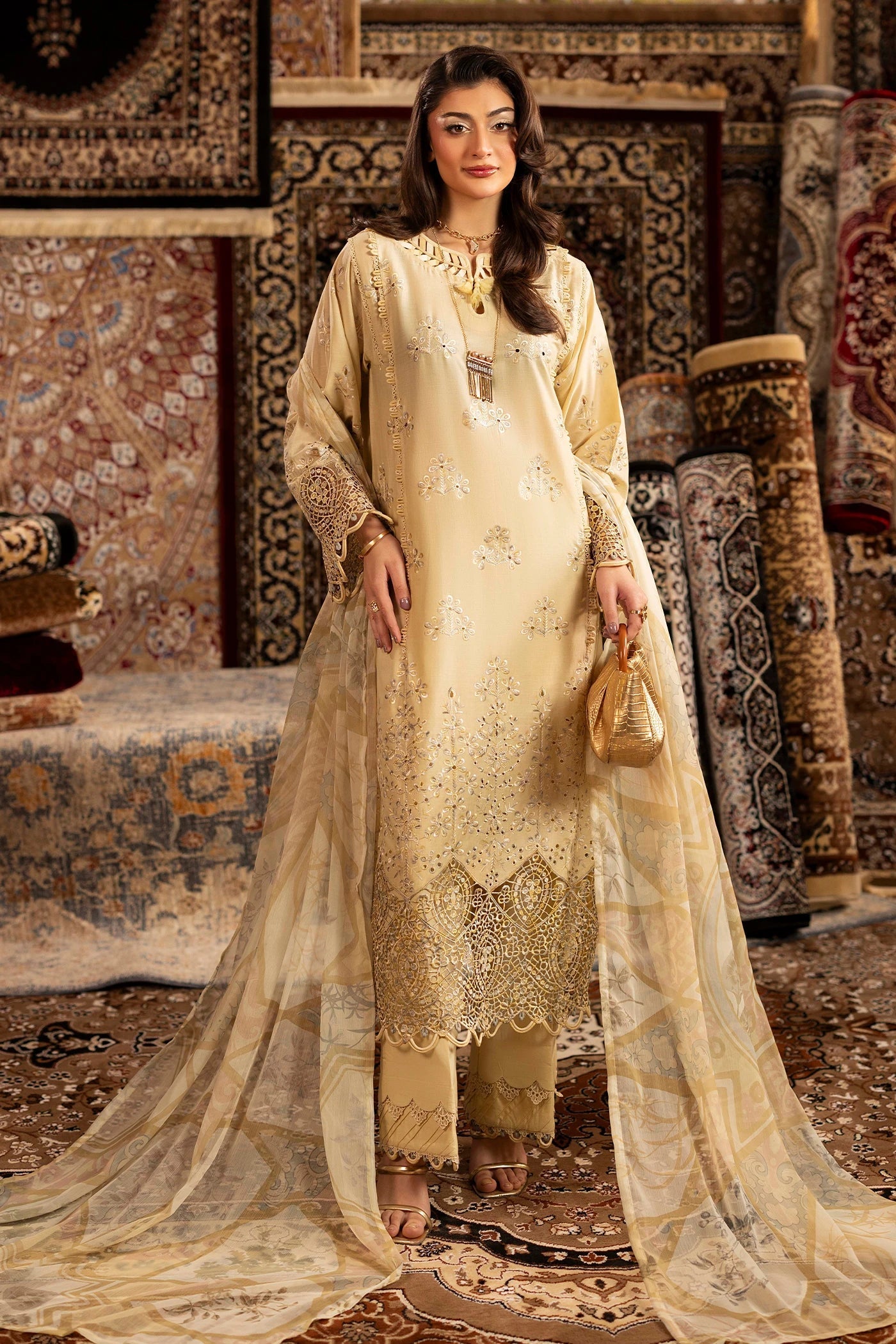 Adans Libas | Adans Chenille | CHENILLE 1690 - Luxury Dress - available at Maria Faisal in UK and USA.