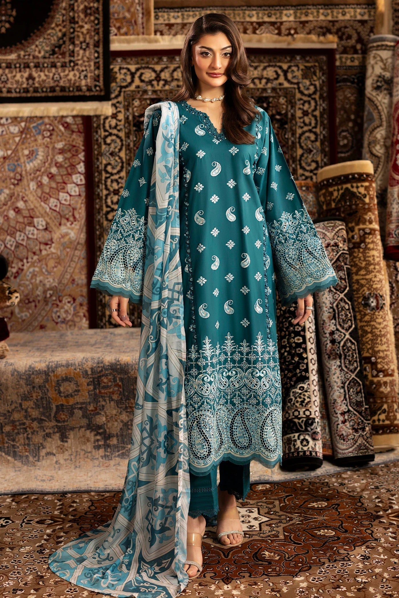 Adans Libas | Adans Chenille | CHENILLE 1691 - Luxury Dress - available at Maria Faisal in UK and USA.