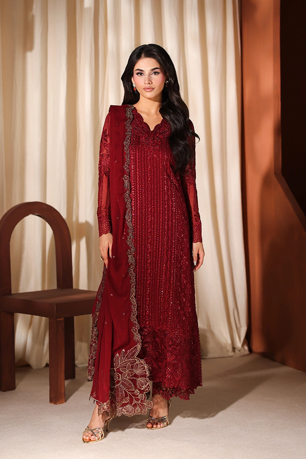 Azure | Azure Luxe | Cherry Blossom - Luxury Dress - available at Maria Faisal in UK and USA.
