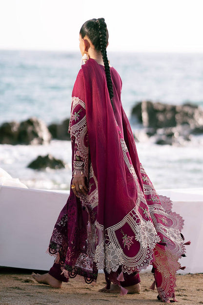AJR Couture | Dastan Luxury Lawn 25 | Cherry Wine by Maria Faisal - Registered Vendor of : AJR Couture - type : Ladies Clothes - 100% original wedding dresses