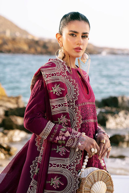 AJR Couture | Dastan Luxury Lawn 25 | Cherry Wine by Maria Faisal - Registered Vendor of : AJR Couture - type : Ladies Clothes - 100% original wedding dresses