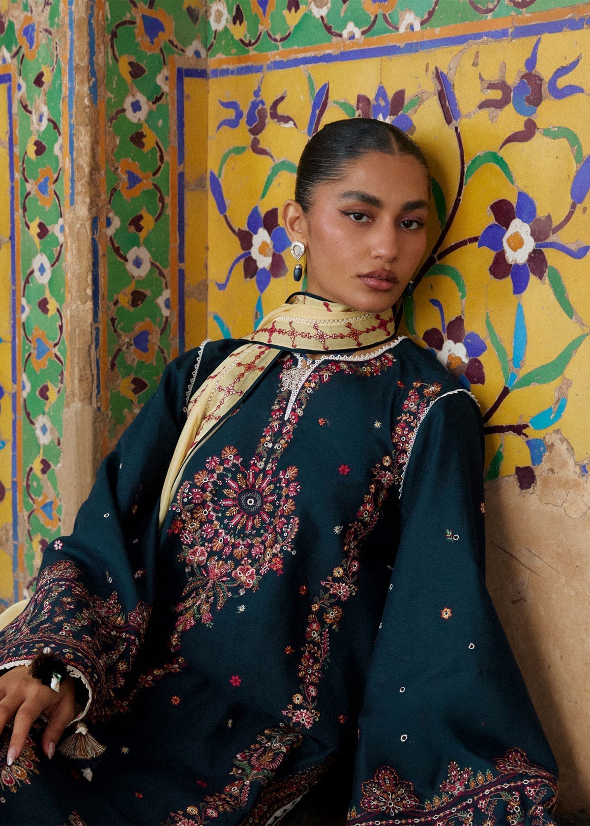 Hussain Rehar | Zan SS26 | Cinko - Luxury Dress - available at Maria Faisal in UK and USA.