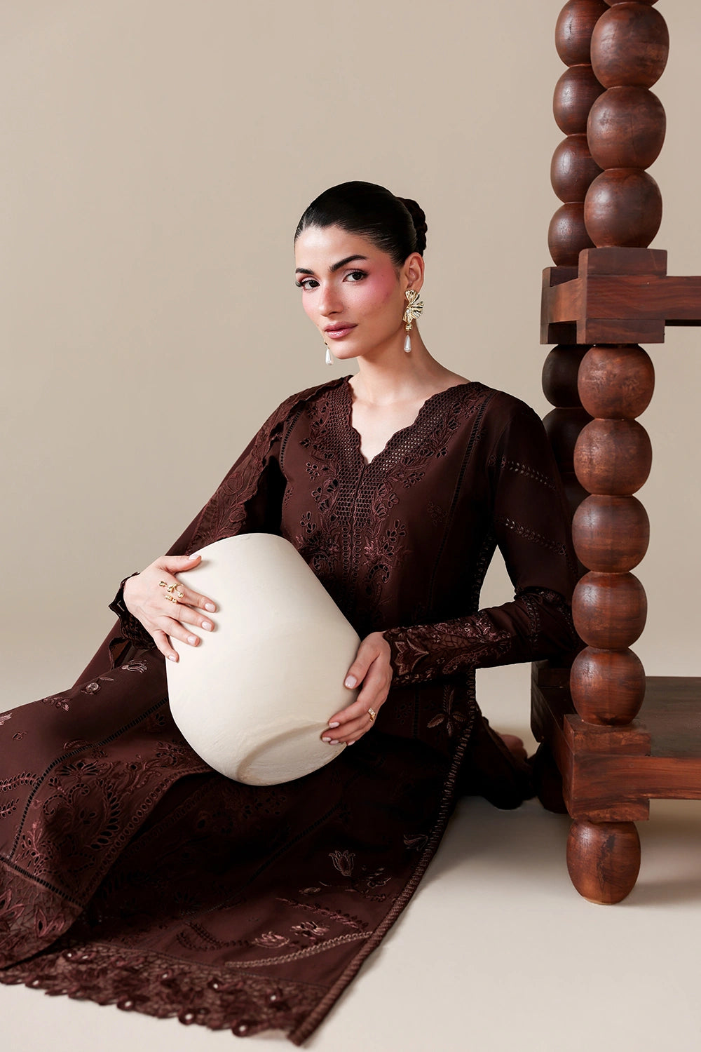 Azure | Luxury Lawn 26 | Cinnamon - Luxury Dress - available at Maria Faisal in UK and USA.