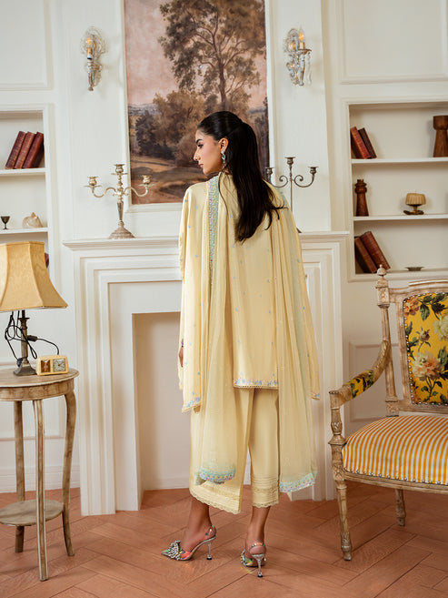 Epoque | Elysia Luxury Pret | Citrine - Luxury Dress - available at Maria Faisal in UK and USA.