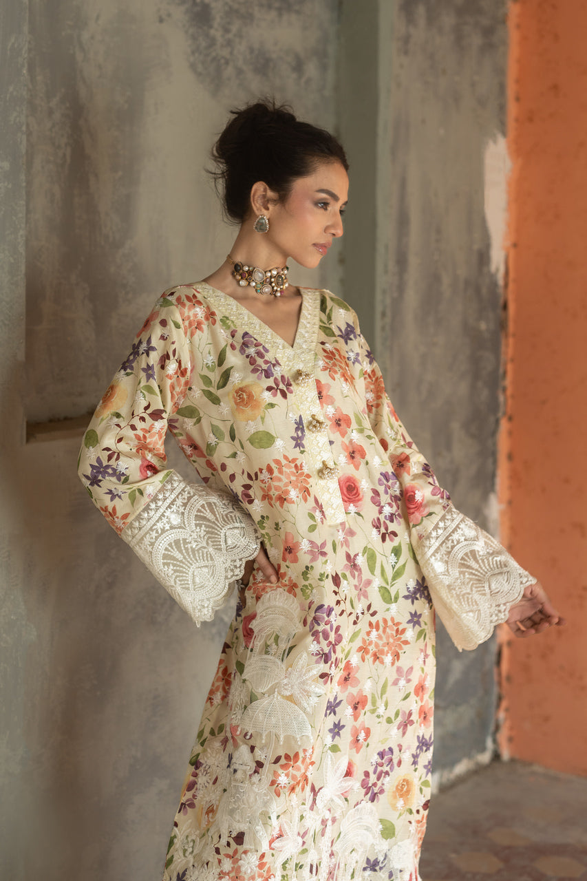 Zainab Chottani | Summer Edition 26 | Citron Kaftan - Formal Dress - available at Maria Faisal in UK and USA.