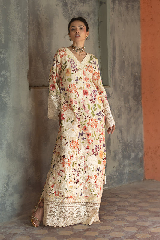 Zainab Chottani | Summer Edition 26 | Citron Kaftan - Formal Dress - available at Maria Faisal in UK and USA.