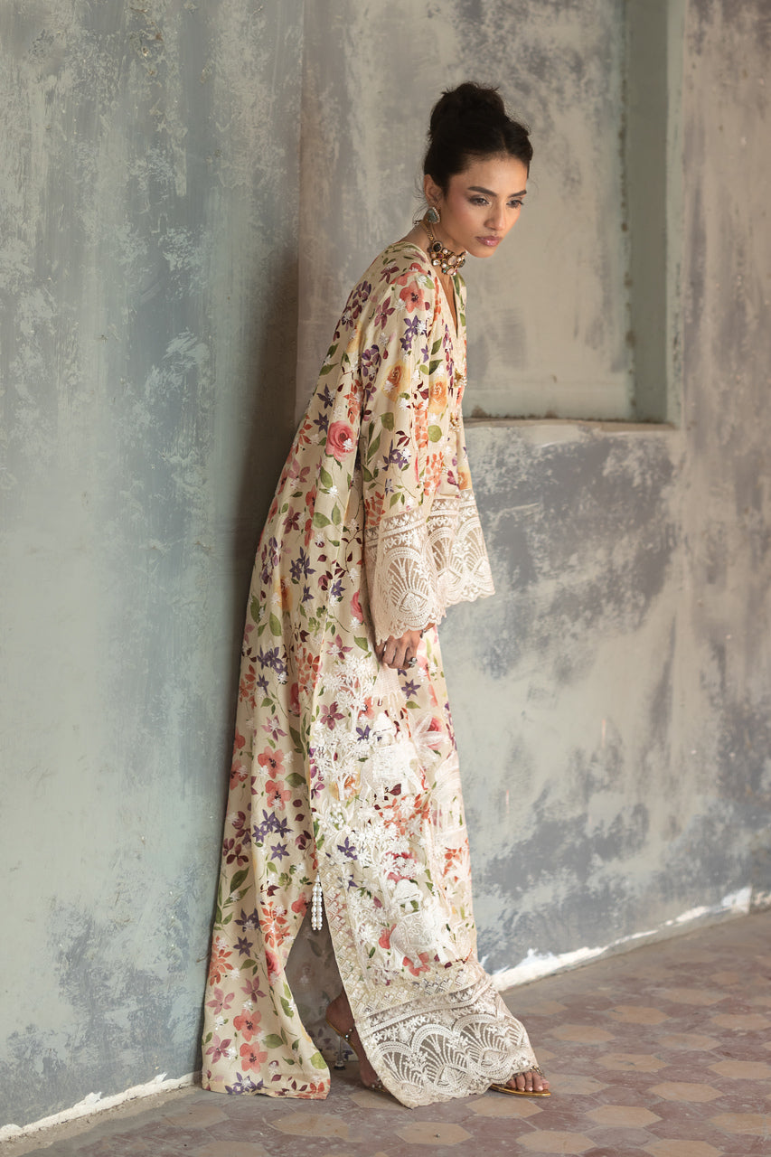 Zainab Chottani | Summer Edition 26 | Citron Kaftan - Formal Dress - available at Maria Faisal in UK and USA.