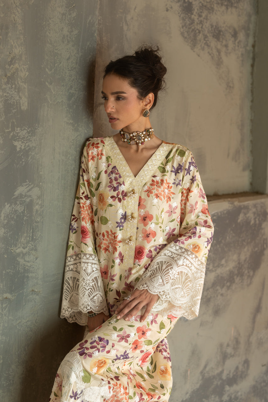 Zainab Chottani | Summer Edition 26 | Citron Kaftan - Formal Dress - available at Maria Faisal in UK and USA.
