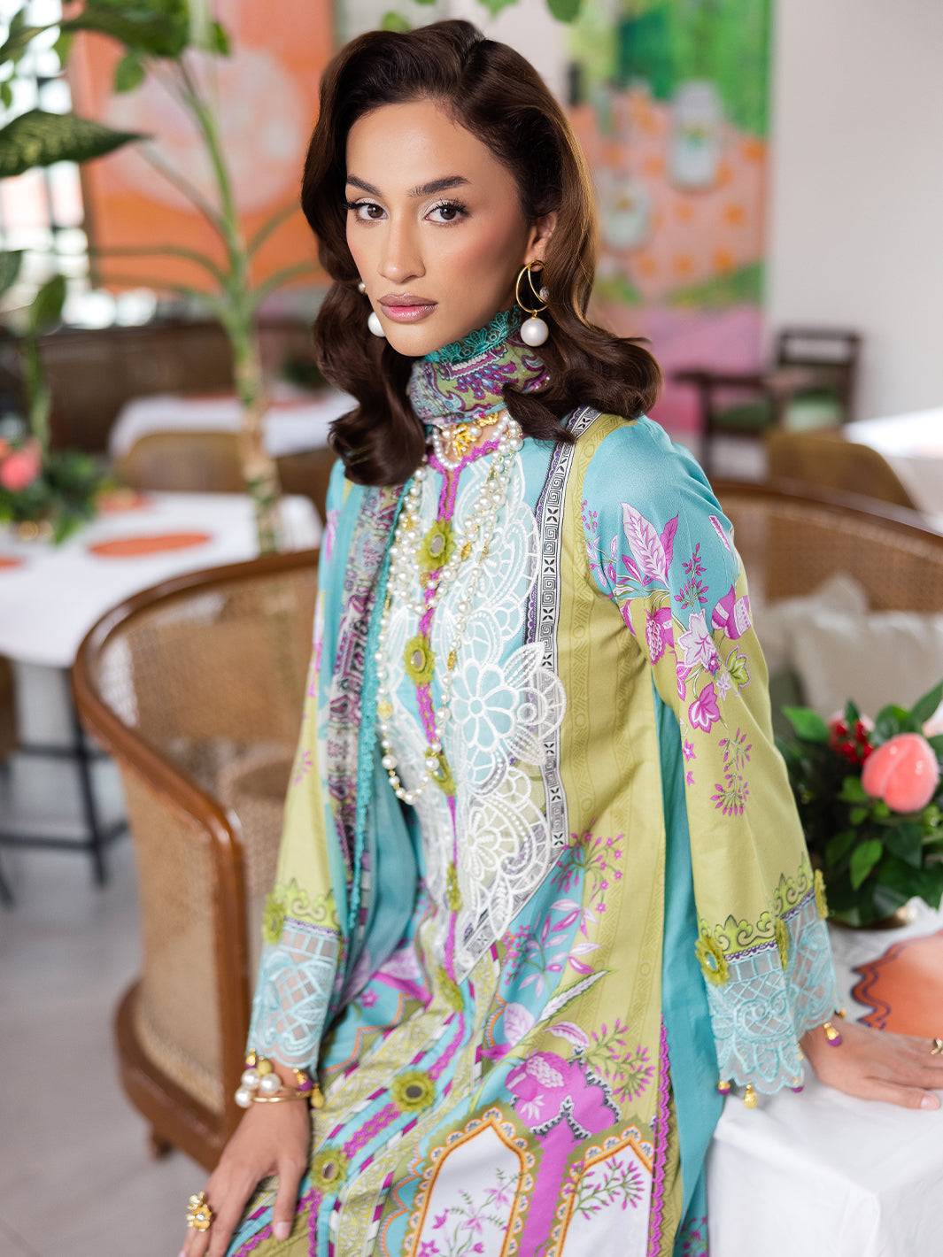 Mahnur | After Hours Luxury Lawn 25 | Citrus Glow by Maria Faisal - Registered Vendor of : Mahnur - type : Ladies Clothes - 100% original wedding dresses