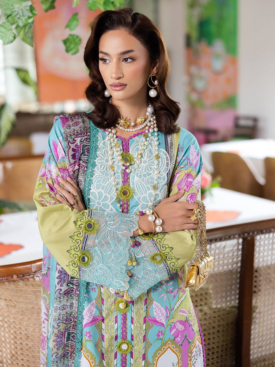 Mahnur | After Hours Luxury Lawn 25 | Citrus Glow by Maria Faisal - Registered Vendor of : Mahnur - type : Ladies Clothes - 100% original wedding dresses
