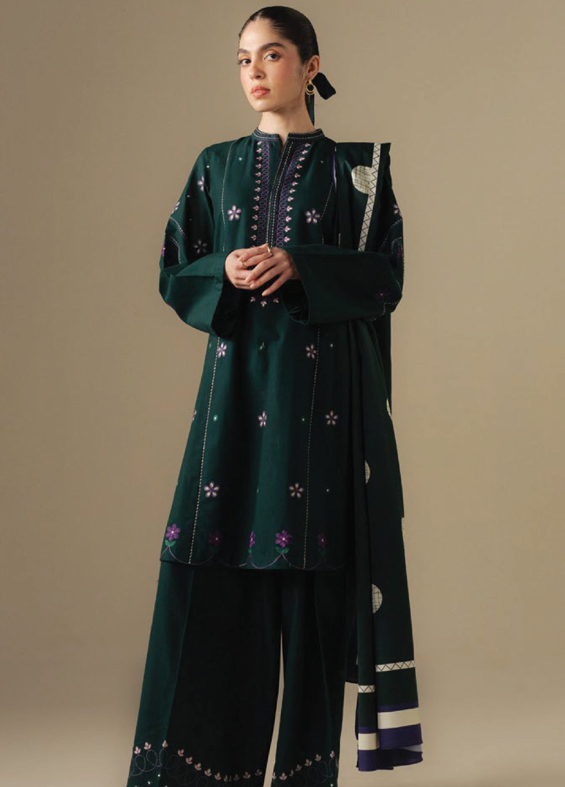 Zara Shahjahan | Coco Winter 25 | Fawn-8A - Casual Dress - available at Maria Faisal in UK and USA.