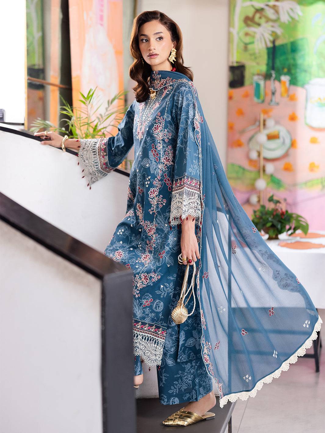 Mahnur | After Hours Luxury Lawn 25 | Confetti Hour by Maria Faisal - Registered Vendor of : Mahnur - type : Ladies Clothes - 100% original wedding dresses