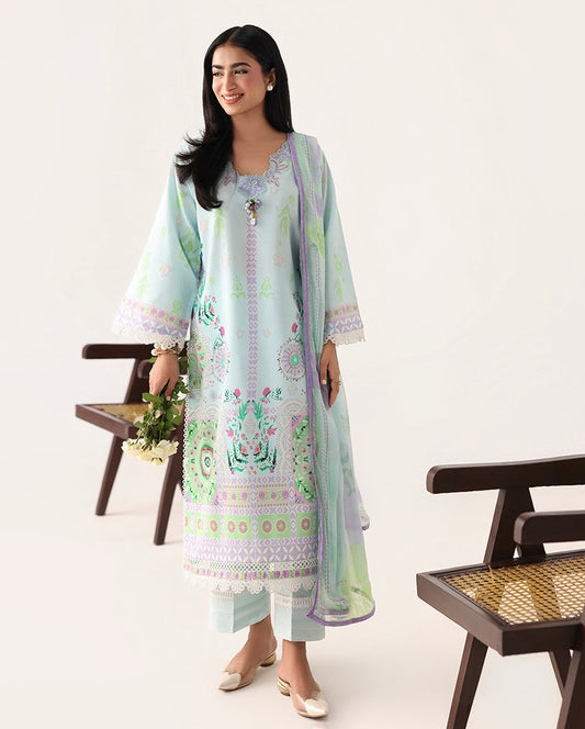 Roheenaz | Rosette Lawn | Cool Mirage - Casual Dress - available at Maria Faisal in UK and USA.