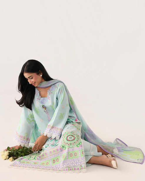 Roheenaz | Rosette Lawn | Cool Mirage - Casual Dress - available at Maria Faisal in UK and USA.
