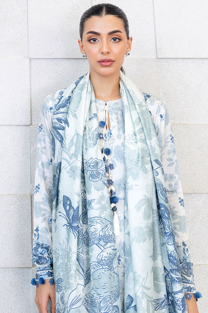 Cross Stitch | Cotton Satin 25 |  WHIMSICAL TEAL - Ladies Clothes - Maria Faisal