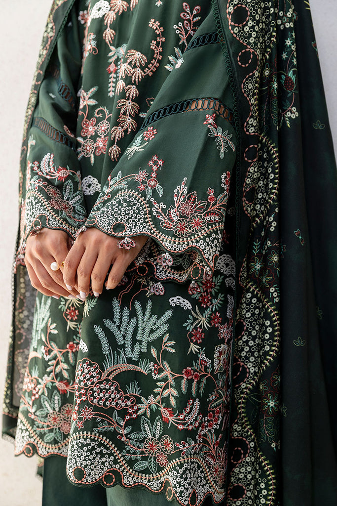 Cross Stitch | Cotton Satin 25 | GREEN ORNATE - Ladies Clothes - Maria Faisal