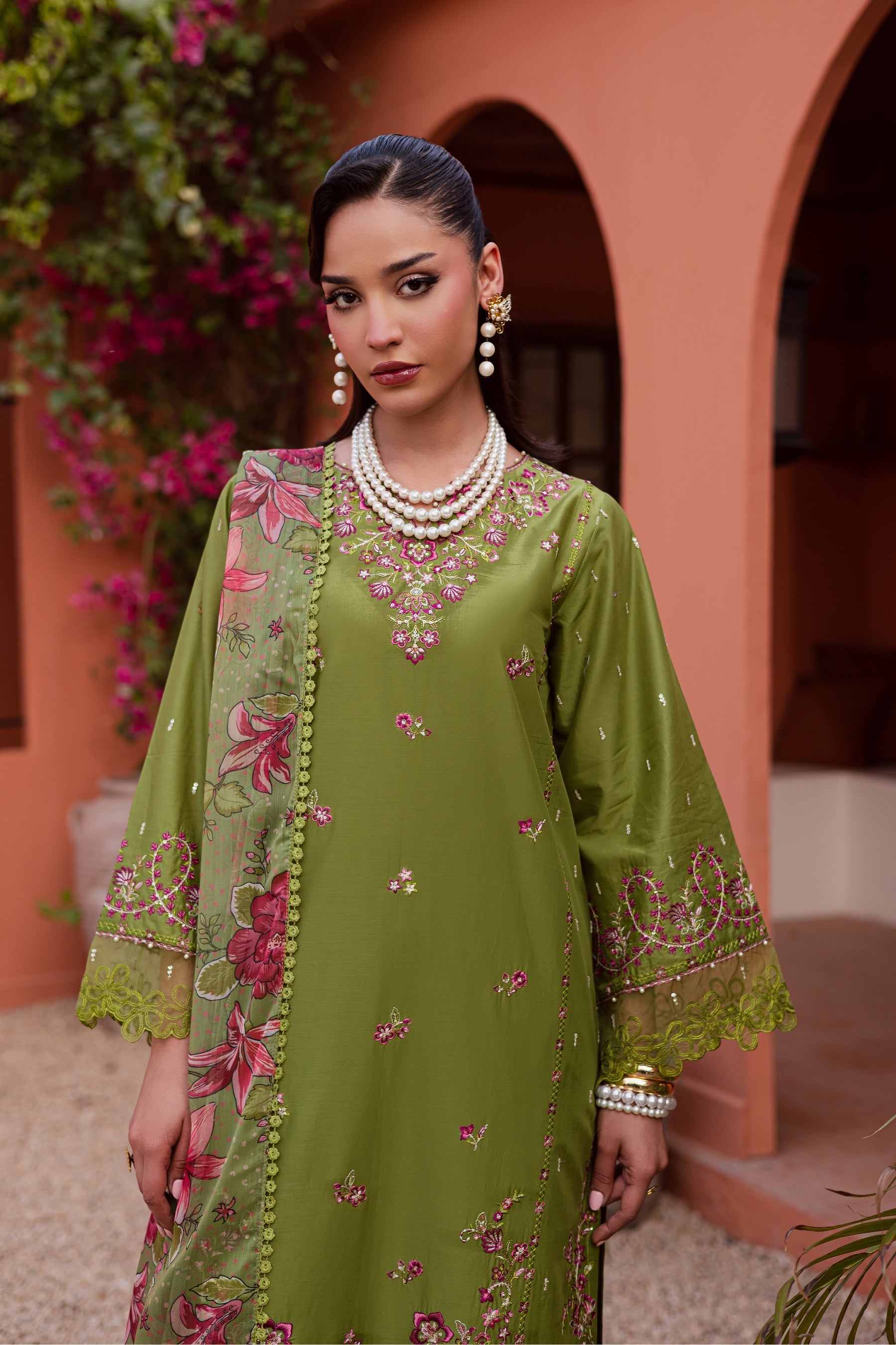Batik | Festive Eid 26 | Cray - Luxury Dress - available at Maria Faisal in UK and USA.