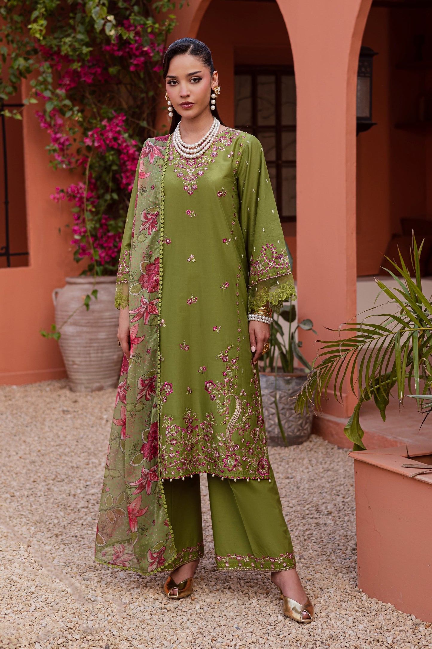 Batik | Festive Eid 26 | Cray - Luxury Dress - available at Maria Faisal in UK and USA.