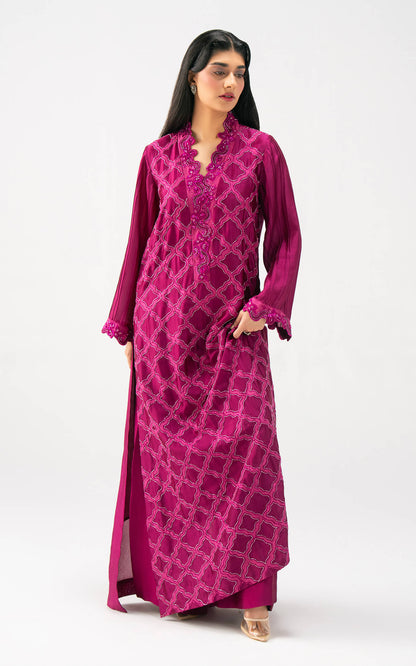 Asifa and Nabeel | Celevara Luxe | Crimson Mirage - Luxury Dress - available at Maria Faisal in UK and USA.