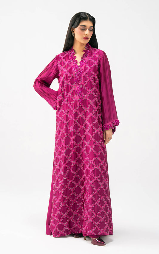 Asifa and Nabeel | Celevara Luxe | Crimson Mirage - Luxury Dress - available at Maria Faisal in UK and USA.